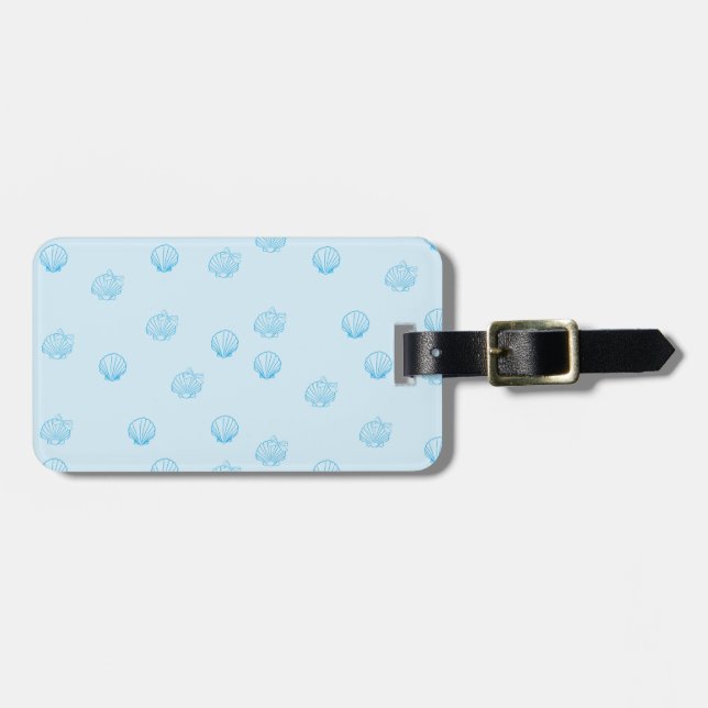 Scallops Outline Minimalism Luggage Tag (Front Horizontal)
