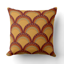 Scallops with Dots, Burgundy, Rust, Apricot, Tan