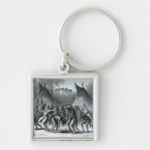 Scalp Dance from 'Sketches of Indian Warfare' Keychain