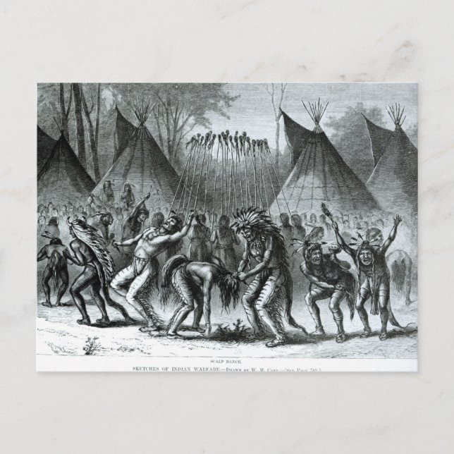 Scalp Dance from 'Sketches of Indian Warfare' Postcard (Front)