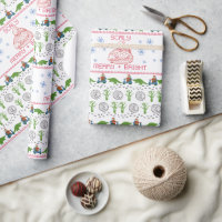 Scaly, Merry, and Bright Wrapping Paper