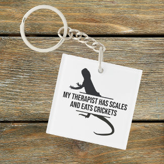 Scaly Therapist Funny Beardie Gift Keychain