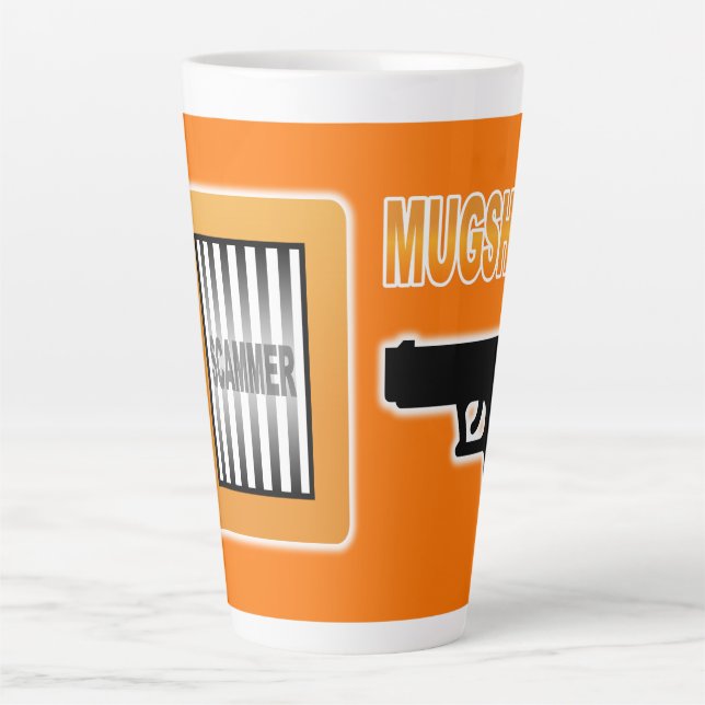 Scammer's Mugshot Latte Mug (Front)