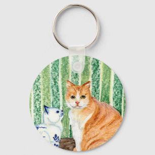 Scampy with delfts blue cat-1.jpg keychain