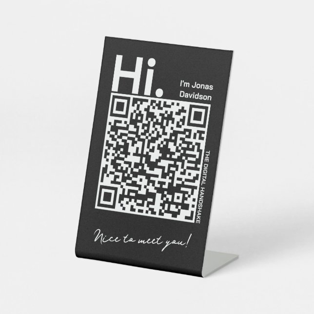 Scan & Connect Contact Card For a Customer Pedestal Sign (Front)