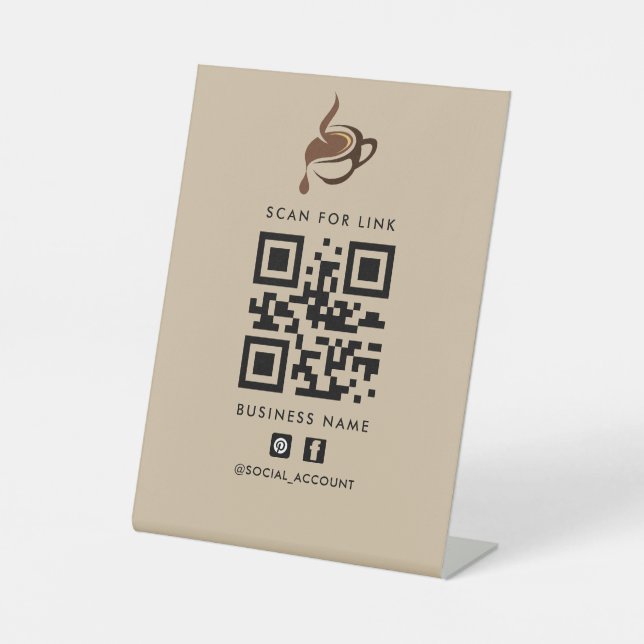 Scan for Links QR Code Sign | Link-in-bio | Cafe (Front)