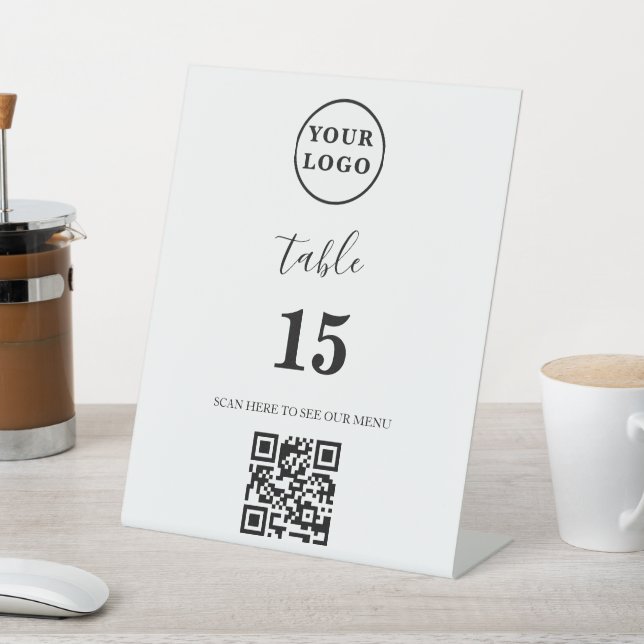 Scan for Menu elegant Table Number Sign (In SItu)