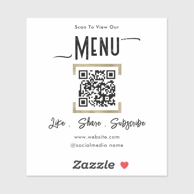 Scan for Menu QR Code Business (Sheet)
