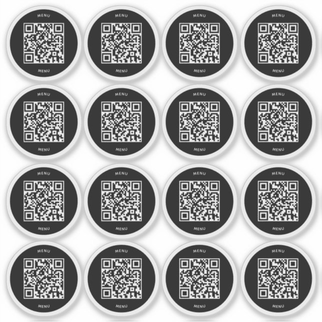 Scan for Menu QR Code Sticker | Restaurant & Cafe  (Front)