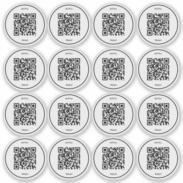 Scan for Menu QR Code Sticker | Restaurant & Cafe  (Front)