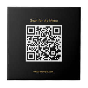 Scan for the Menu Stylish QR Code Ceramic Tile