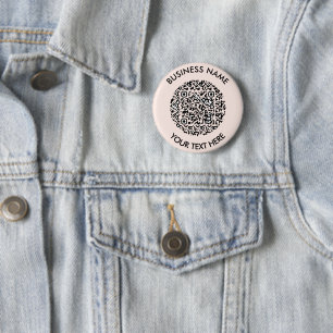 Scan me Blush pink QR Code id 2 Inch Round Button