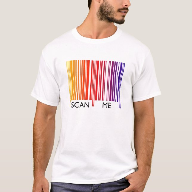Scan Me Colourful Barcode T-Shirt (Front)