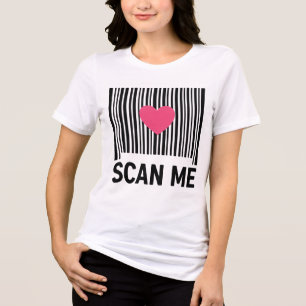 Scan Me – Creative Barcode with Heart Design Tri-Blend Shirt