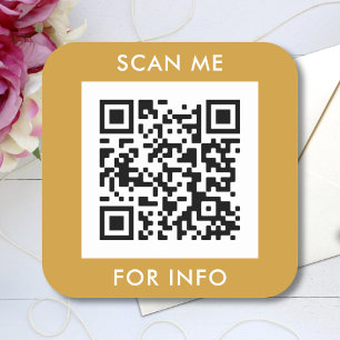 Scan Me Custom QR Code Text Template Square Sticker