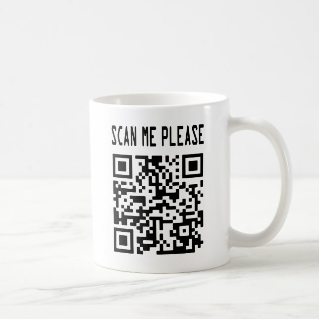 Scan Me Please QR Code – Smile, It's Free Coffee Mug (Right)