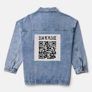 Scan Me Please QR Code – Smile, It's Free Denim Jacket