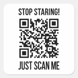 Scan Me QR Code for a Motivational Boost Square Sticker