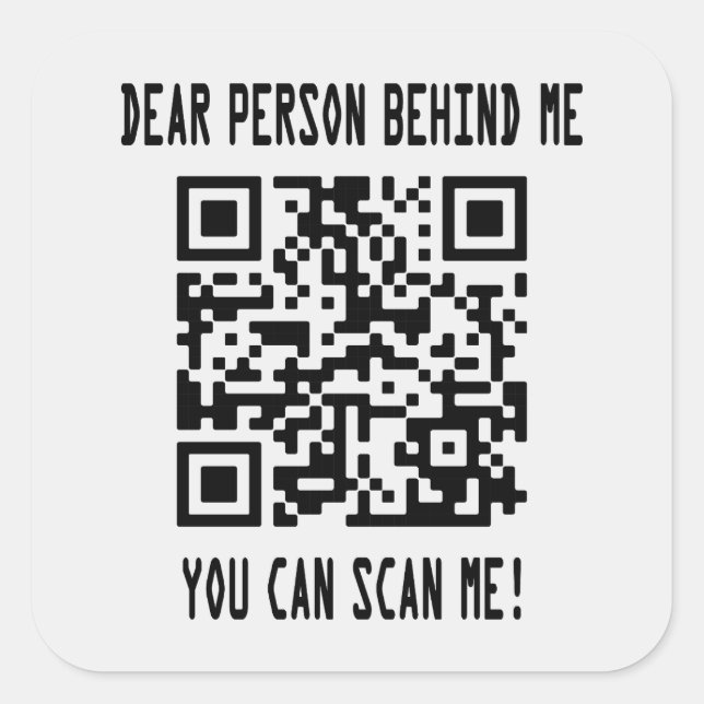 Scan Me QR Code for a Motivational Boost Square Sticker (Front)
