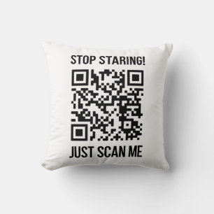 Scan Me QR Code for a Motivational Boost Throw Pillow