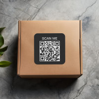 Scan Me QR Code Scannable Square Sticker