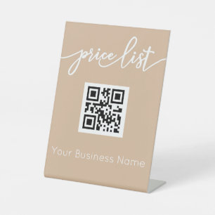 Scan me QR Code Stand Up Sign for Salon Price List