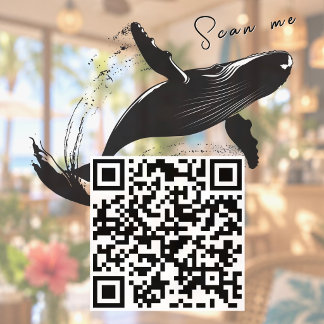 Scan me QR Code Whale Coworking Tech Office Window Cling
