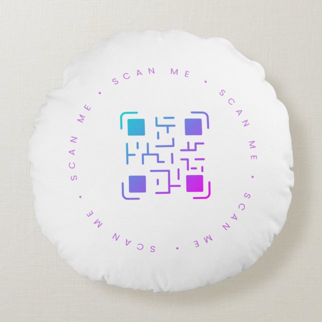 Scan me  round pillow (Front)