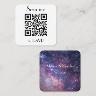 Scan me to RSVP Wedding QR Code Response  Square Business Card