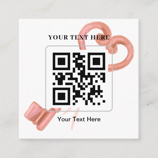 Scan Me to RSVP Wedding QR Code Response Square Sq Square Business Card (Front)