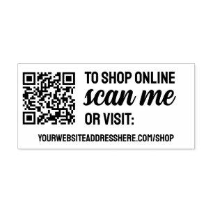 Scan Me To Shop Your QR Code & Website Self-inking Stamp