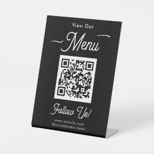 Scan Menu QR Codes Business Pedestal Sign