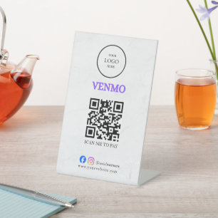 Scan Pay QR Code Business Table Tent Sign