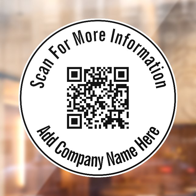 Scan QR Code Add Business Name Here Template Window Cling (Sheet 2)