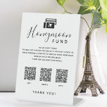 Scan QR Code App Digital Honeymoon Fund Wedding Pedestal Sign<br><div class="desc">Digital honeymoon fund for your dream vacation trip with 3 QR Codes your guests can scan and pay through 3 apps or 2 apps and 1 website. Add these acrylic pedestal signs to your wedding tables to show your wish to travel the world. Personalize it with a poem or any...</div>