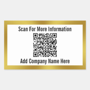 Scan QR Code Company Name Text Template Sticker