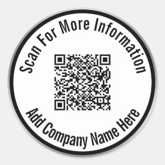 Scan QR Code For More Information Black Silver Classic Round Sticker