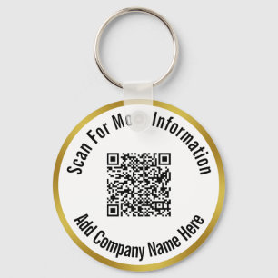 Scan QR Code For More Information Gold & White Keychain