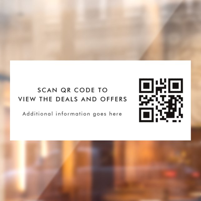 Scan QR Code Modern Simple Business Window Cling (Sheet 2)