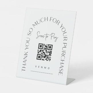 Scan QR Code Sign Wedding Bar Small Business