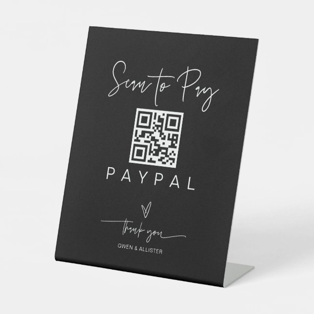 Scan QR Code Sign Wedding Bar Valet Business G400 (Front)