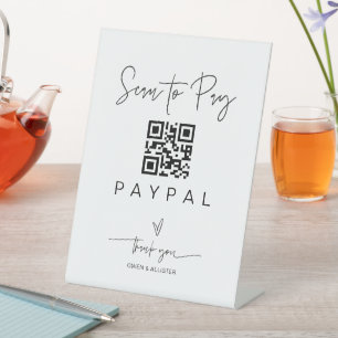Scan QR Code Sign Wedding Bar Valet Business G400