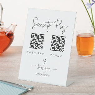 Scan QR Code Sign Wedding Bar Valet Business G400
