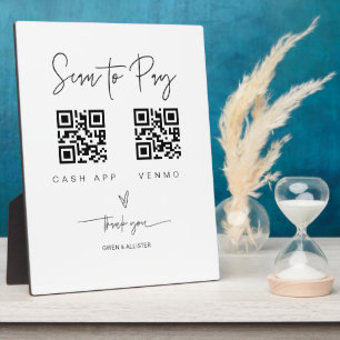 Scan QR Code Sign Wedding Bar Valet Business G400 Plaque