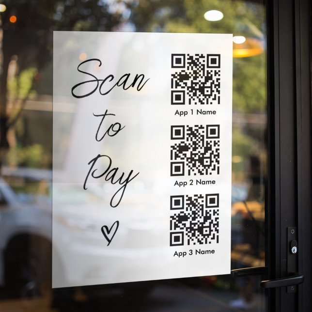 Scan QR Code to Pay For Business Digital Payment Window Cling (Creator Uploaded)