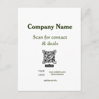 scan QR for contact & deals business name website 