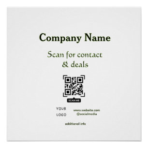 scan QR for contact & deals business name website Poster