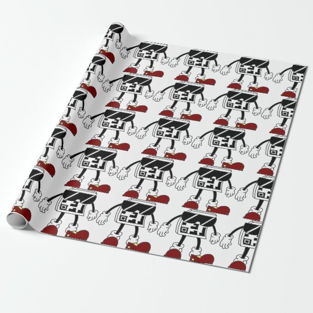 Scan & Surprise: QR Code Wrap Wrapping Paper (Unrolled)