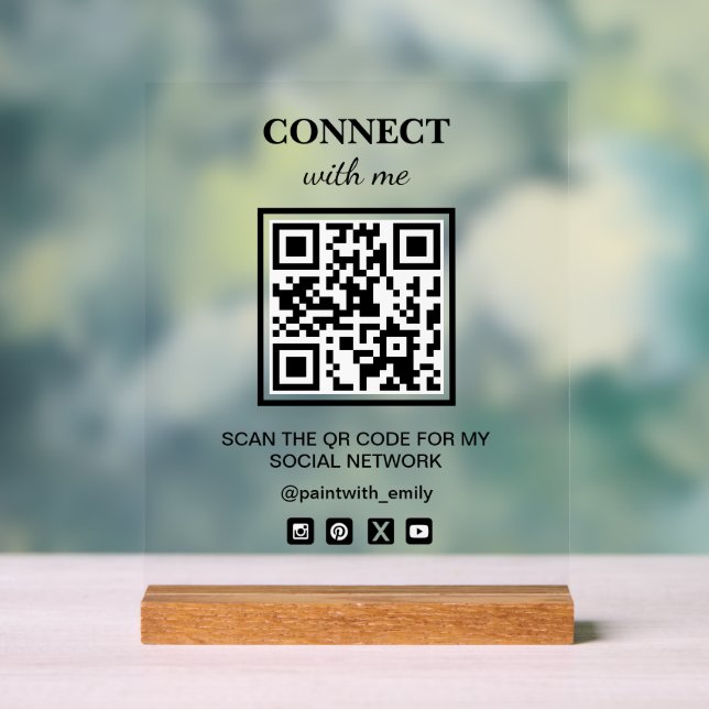 Scan The QR Code For My Social Wifi Network Acrylic Sign (Neutral)