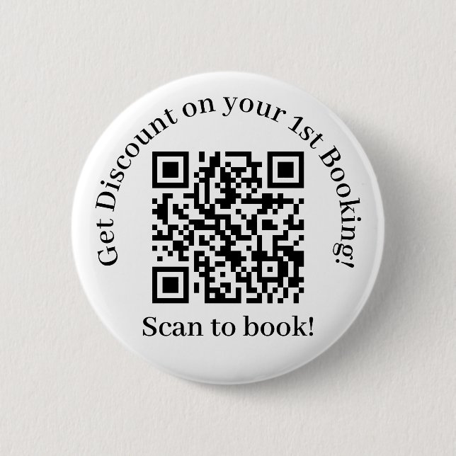 Scan to book Business QR code 2 Inch Round Button (Front)